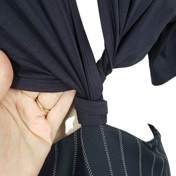 NEW Dion Lee Pinstripe Jumpsuit Navy Blue White Strips Side Cutouts - Picture 11 of 14